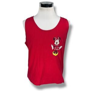 Vintage Disney Minnie Mouse Tank Top Men’s XL Red Sleeveless Scoop Neck USA READ